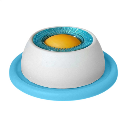 Calming Lick Bowl for Pets - Non-Slip Slow Feeder with Rotating Lick Ball for Liquid and Wet Food
